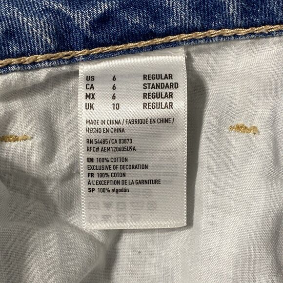 American Eagle Jeans Women's 6 Blue Tomgirl Ripped Distressed Destroyed Trashed - Picture 12 of 12